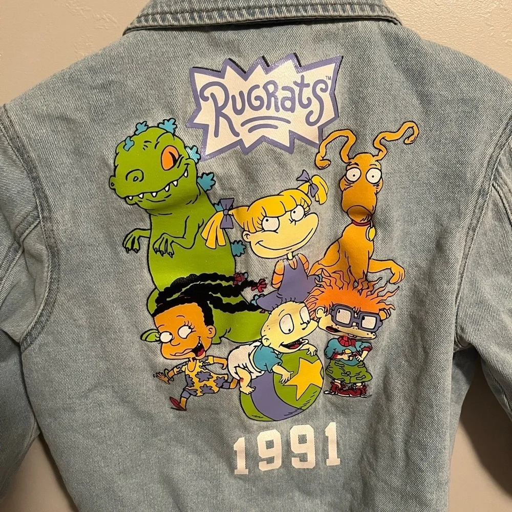 Mini Rugrats Don't Be A Baby Denim Jacket - Light Blue Wash